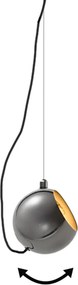 Dizajnová závesná lampa tmavý chróm pre 1-fázový koľajnicový systém - Slimline Sara