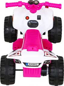 Ramiz Najrýchlejšia batériová štvorkolka pre deti Ružová + 25W motor