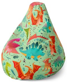 Sedací vak Pear dinosauri v tráve - detský, farebná