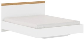 Manželská posteľ 160 cm Vilgi (biela + dub wotan). Vlastná spoľahlivá doprava až k Vám domov. 1064651