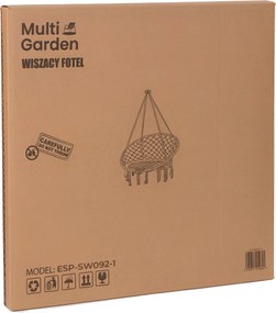 MultiGarden Závesné boho záhradné kreslo - čierne MultiGarden