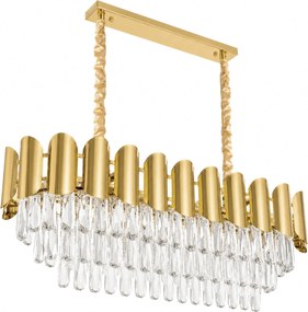 Toolight Toolight, krištáľová závesná lampa, 8×E14, SWE101-CP, zlatá, OSW-30224