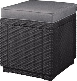 Tmavosivý záhradný taburet Cube – Keter