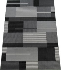 Koberec Lotus 9303 GREY – sivočierny obdĺžnikový koberec Rozmer: 60x90 cm