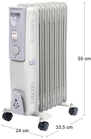Elektrický olejový radiátor NB-1001 1500 W - biela