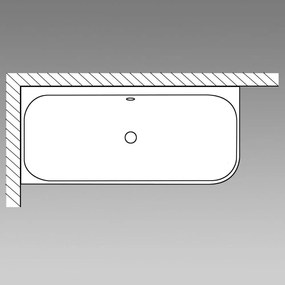 DURAVIT Happy D.2 Plus akrylátová rohová vaňa, s panelom, do ľavého rohu, odtok v strede (vytvarovaný sklon oboch stranách), 1800 x 800 x 600 mm, biela/grafit supermatná, 700449800000000