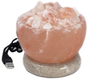 Himalájska soľná miska s podstavcom na USB 8,5x7,5 cm