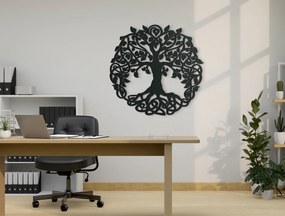 drevko Drevený Strom života Večný cyklus Rozmer obrazu: 31,5 x 32,5 cm, Farba dekorácie: Čierna