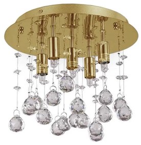 Ideal Lux - LED Kr. stropné svietidlo MOONLIGHT 5xG9/3W/230V pr. 26 cm zlatá