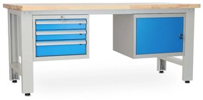 Dielenský stôl Solid OAK-31, 210 cm, 2 závesné boxy, dub