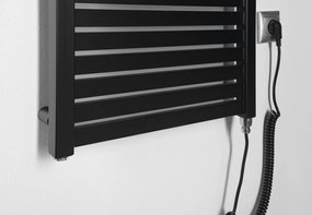 Aqualine Sapho, TONDI-E elektrické vykurovacie teleso, rovné, 450x970 mm, 300W, čierna matná