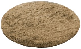 TZ Hnedý okrúhly shaggy koberec Lana Rozmer: 80 cm