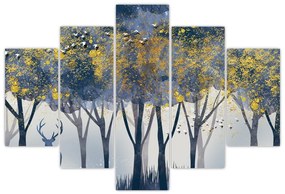 Obraz jeleňa v lese (150x105 cm)