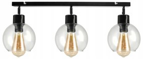 BERGE LED nastaviteľné stropné svietidlo 3xE27 LOFT - priehľadná guľa