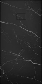 Mexen Hugo, obdĺžniková sprchová vanička, SMC, 180x80cm, imitácia kameňa – čierna, 42758018