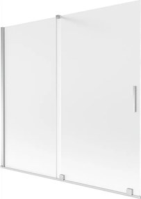 Mexen Velar, 2-krídlová posuvná vaňová zástena 170 x 150 cm, 8mm sklo námraza, chrómová, 896-170-000-31-01