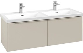 VILLEROY &amp; BOCH Subway 3.0 závesná skrinka pod dvojumývadlo, 2 zásuvky, 1272 x 478 x 429 mm, Cashmere Grey, C56702VN