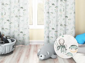 Biante Detský bavlnený záves Sandra SA-688 Morský svet zelený na bielom 150x180 cm