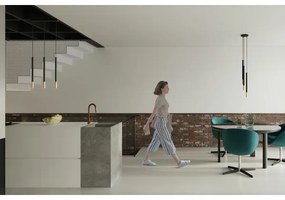 Luster na lanku MOSAIC 3xG9/12W/230V čierna/zlatá