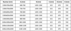 Mexen Velar, sprchový kút s posuvnými dverami 130(dvere) x 90(stena) cm, 8mm číre sklo, zlatá lesklá, 871-130-090-01-50