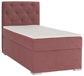 Boxspringová posteľ, jednolôžko, staroružová, 90x200, ľavá, ESHLY