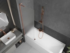 Mexen Next L, 1-krídlová vaňová zástena 60 x 150 cm, 6mm sklo námraza, medený profil, 895-060-000-03-30-65