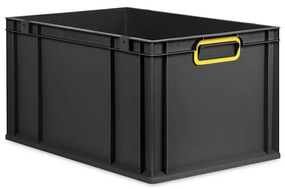 Sada 3 kusov - Eurobox Next Gen 2.0 Cycle - Stohovateľný kontajner s uzavretými rukoväťami - Žltý - 600 x 400 x 320 mm - Antracit
