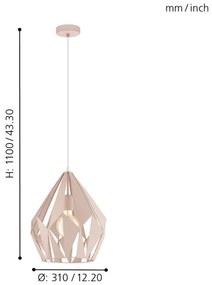 EGLO 49024 - Luster na lanku CARLTON-P 1xE27/60W/230V
