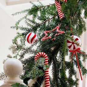 Závesná vianočná dekorácia TWINKLE červená / biela 714184 (2 ks)