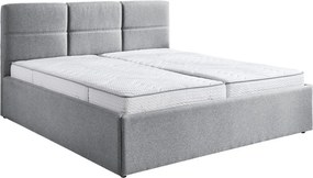 Posteľ Domango 180x200 cm, svetlo šedá látka