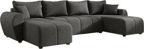 Rozkladacia obojstranná sedacia súprava do U SEVIO 311x145 cm, tmavosivá + 2 vankúšiky ZDARMA