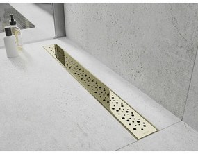 Mexen Flat M12 nerezový sprchový žľab 80 cm, zlatá, 1521080-15
