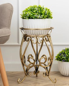 STOJAN NA KVETINÁČ FIORINA 44,5X31 CM ZLATÁ