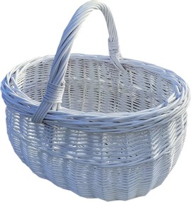 HRADIL Biely prútený košík ADAM I.
