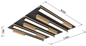 Wofi 9031-606 - LED Stmievateľné stropné svietidlo PALERMO LED/26W/230V drevo