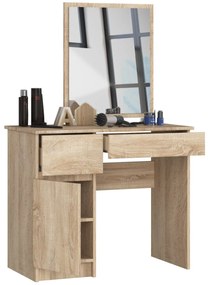 Kozmetický stolík so zrkadlom P-2/SL dub sonoma ľavý