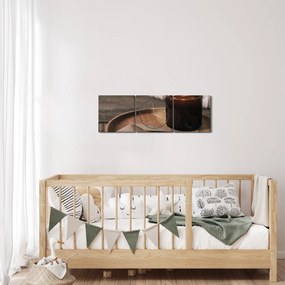 Obraz - Horiaca sviečka (s hodinami) (90x30 cm)