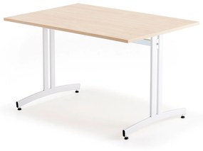 Stôl SANNA, 1200x800x720 mm, biela/breza