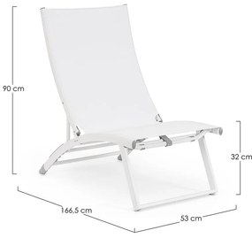 Biele kovové záhradné ležadlo Taylor – Bizzotto