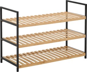 XXXLutz REGÁL NA TOPÁNKY, prírodná farba, čierna, 70/48,5/30 cm Carryhome - Online Only drobný nábytok - 007968035602