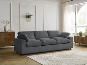 Tmavosivá menčestrová pohovka 250 cm Belair – Bobochic Paris