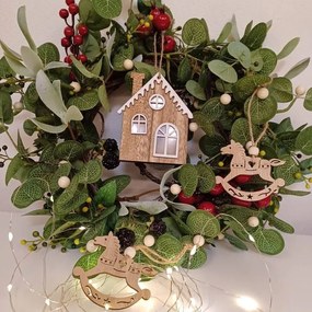 DECOLED Drevená závesná dekorácia, kôň, 7 x 7 cm