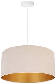 Závesné svietidlo Mediolan, 1x svetlobéžové/zlaté textilné tienidlo, (výber z 2 farieb konštrukcie), (fi 40cm)