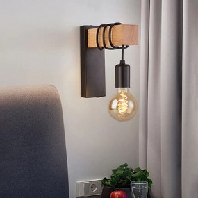 Toolight Toolight, nástenná lampa 1xE27 APP972-1W LINE, čierna-hnedá, OSW-03241