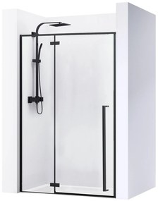 Rea Fargo Black, 1-krídlové sprchové dvere 110 x 195 cm, 6mm číre sklo, čierny profil, REA-K6325