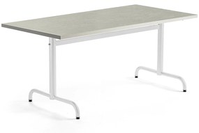 Stôl PLURAL, 1400x800x720 mm, linoleum - šedá, biela