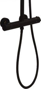 Erga Erga, termostatická sprchová batéria s horným 3/4" pripojením sprchového stĺpu, čierna matná, ERG-YKA-BW.FL-THERM-BLK