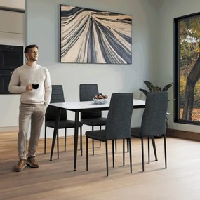 Jedálenský stôl 130x70 cm so štyrmi stoličkami ASE-1004 BK2