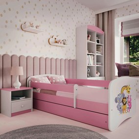 XXXLutz POSTEĽ PRE DETI A MLÁDEŽ 80/160 cm, biela, pink MID.YOU - Detské izby - 002142000272