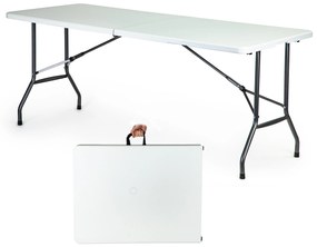 ModernHome Záhradný cateringový stôl, skladací 180 cm biela